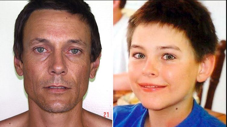 Cowan (el asesino) y Daniel Morcombe (el niño asesinado) en Australia que dio origen a la película "El extraño"